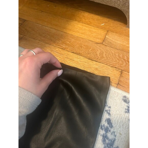Black Faux Leather Straigt Leg Zara Pants - Picture 4 of 4